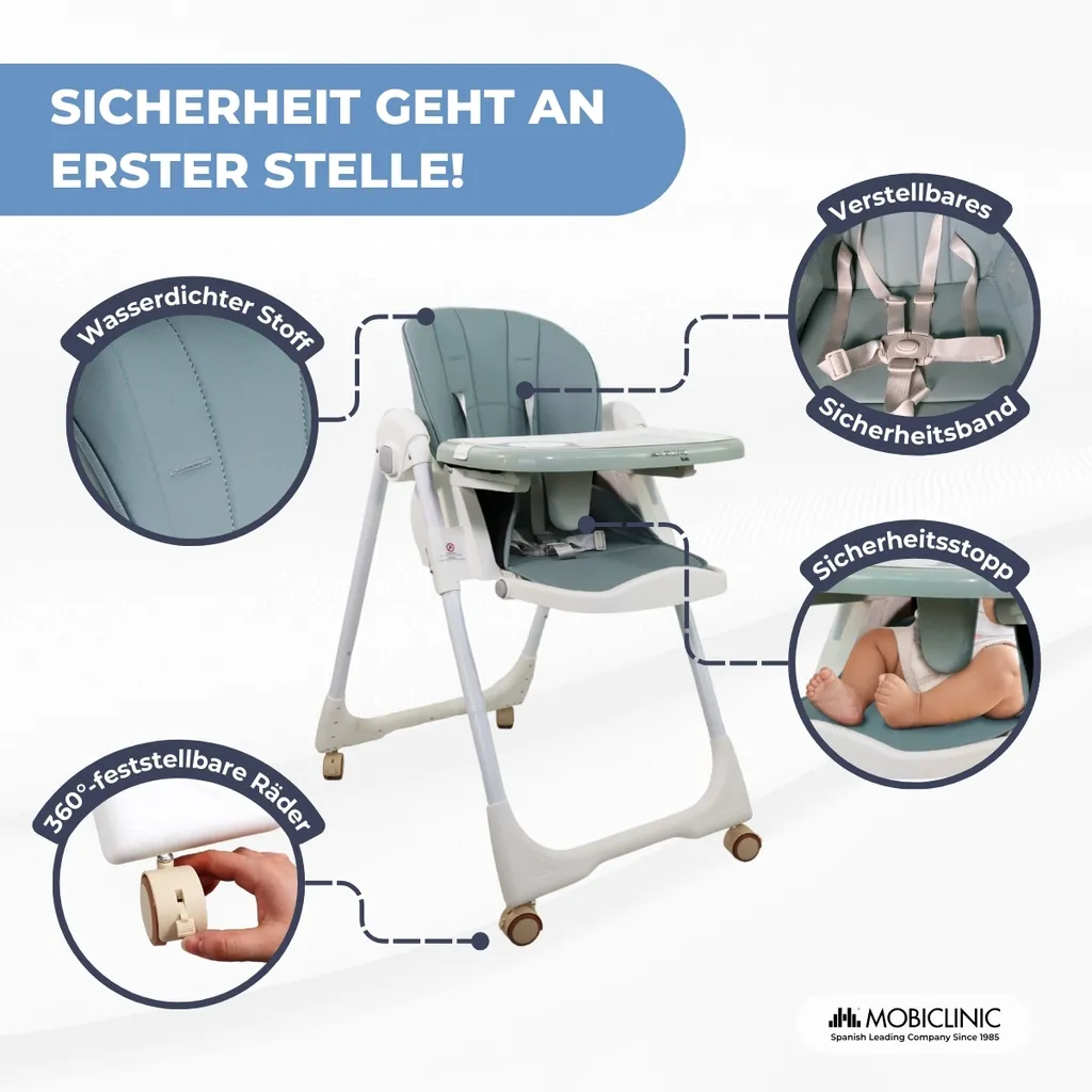 Chaise Haute Simba Mobiclinic : Solution Pliable et Évolutive Bébé