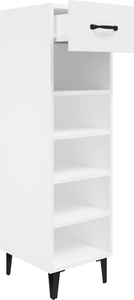 Organizer Scarpe vidaXL Bianco 30x35x105 cm Legno Multistrato - 3