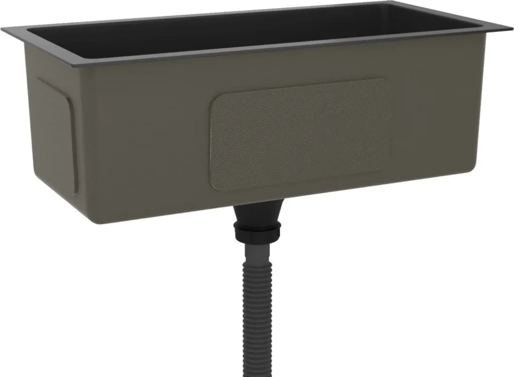 Lavello Cucina Nero Opaco vidaXL - Acciaio Inox Minimal e Chic - 4