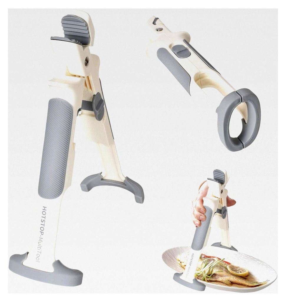 2 in 1 Schüsselclips, Casserole Clip, Faltbare Hot Dish Teller Schüssel Clip, Pizzablechzange für Pizzableche, mit Silikonschutz, Griff zum Grei...