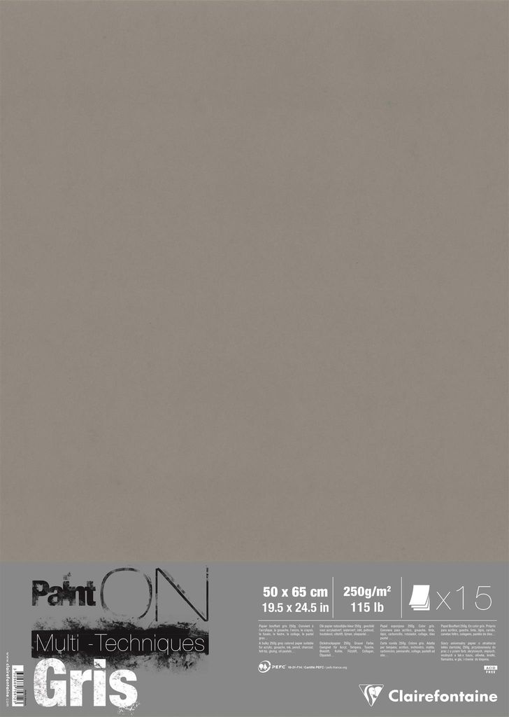 Clairefontaine Paint'On gr 50x65 15Bl 250g