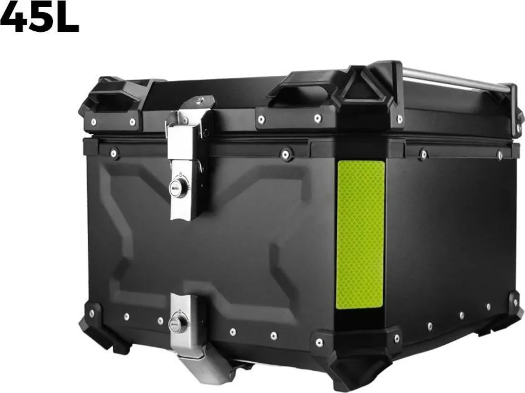 Bauletto per moto - Bauletto posteriore - 45 l - Misura universale - Chiusura a chiave - Impermeabile - ABS+metallo - Nero