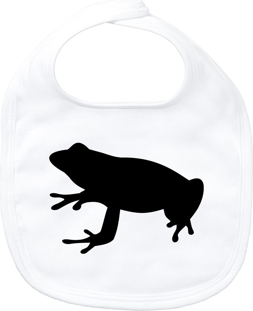 Huuraa Baby Lätzchen Frosch Kröte Silhouette White Klettverschluss Baumwolle Latz Geschenkidee