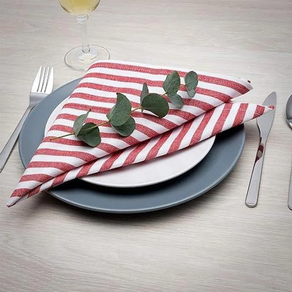 Lot de 8 serviettes de table en tissu, idéales repas et fêtes