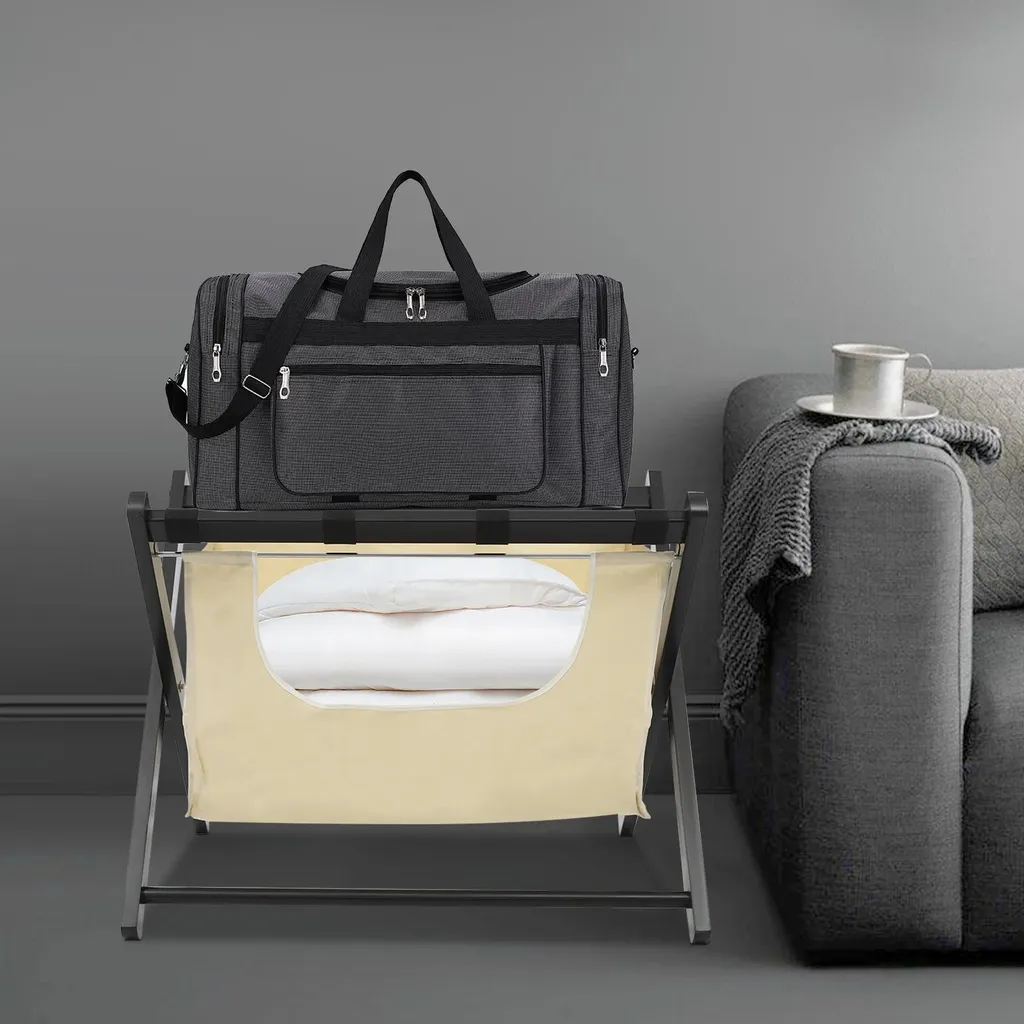 Support de valise pliable pour hôtel et chambre d'amis - Modèle compact Buff