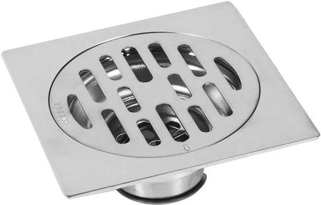 Siphon de sol 15 cm inox anti-odeur avec grille amovible haute résistance