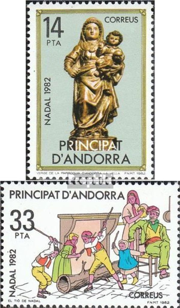 Briefmarken Andorra - Spanische Post 1982 Mi 163-164 (kompl.Ausg.) postfrisch Weihnachten