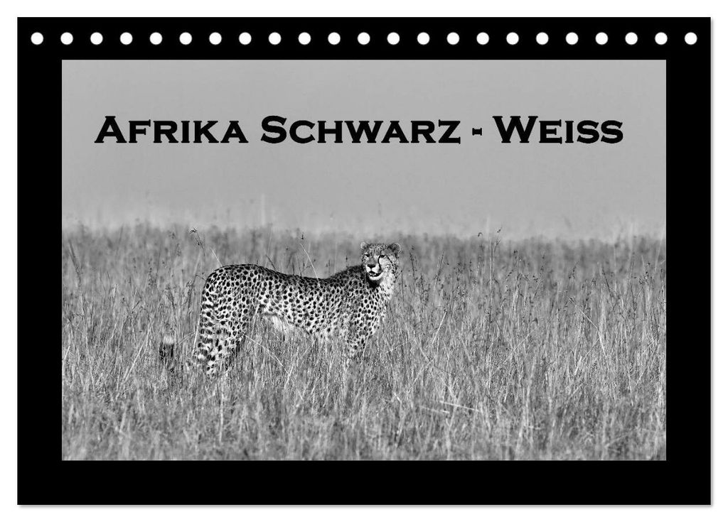 Afrika Schwarz - Weiss (Tischkalender 2027 DIN A5 quer), CALVENDO Monatskalender