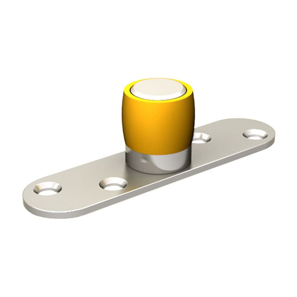 Schiebetorbeschlag SLID'UP 2000 Bodenführung aus Edelstahl V2A 304 L (1.4307), mit Rolle, für U-Profil 30x30 mm