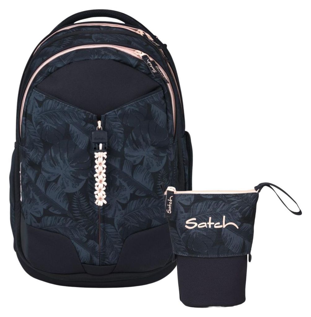 Satch, Schulrucksack-Set MATCH Midnight Jungle 2-teilig, ab. 5. Klasse