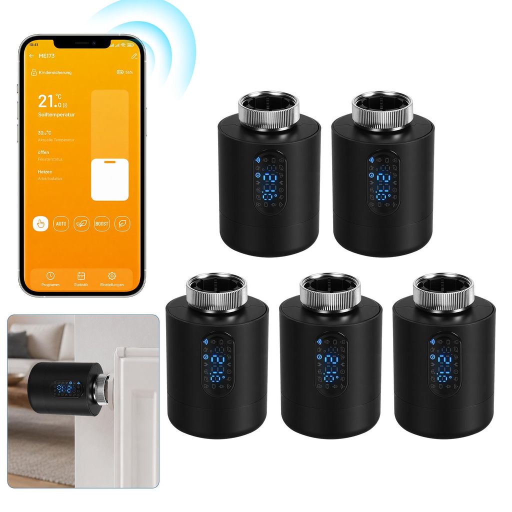 Peviasot Smartes Heizkörperthermostat WiFi, App-Steuerung, Produktbild 