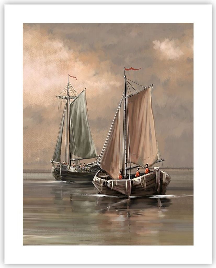 Poster - Poster ohne Rahmen - Meer Boot Fischer - 40x50 cm - Wand Bild - Wanddeko - Wandbilder - Kunstposter - Wandposter - Bilder - Kunstdruck - W...