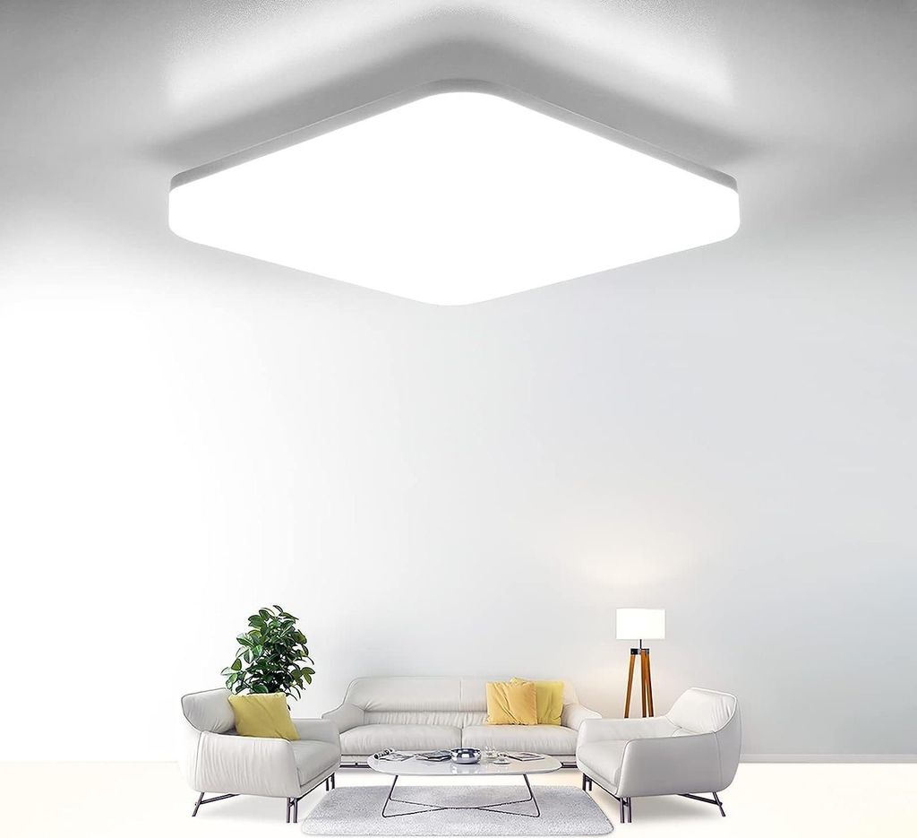 ZMH LED Deckenleuchte Kaltweiß Flach IP54 Wasserdicht Produktbild 