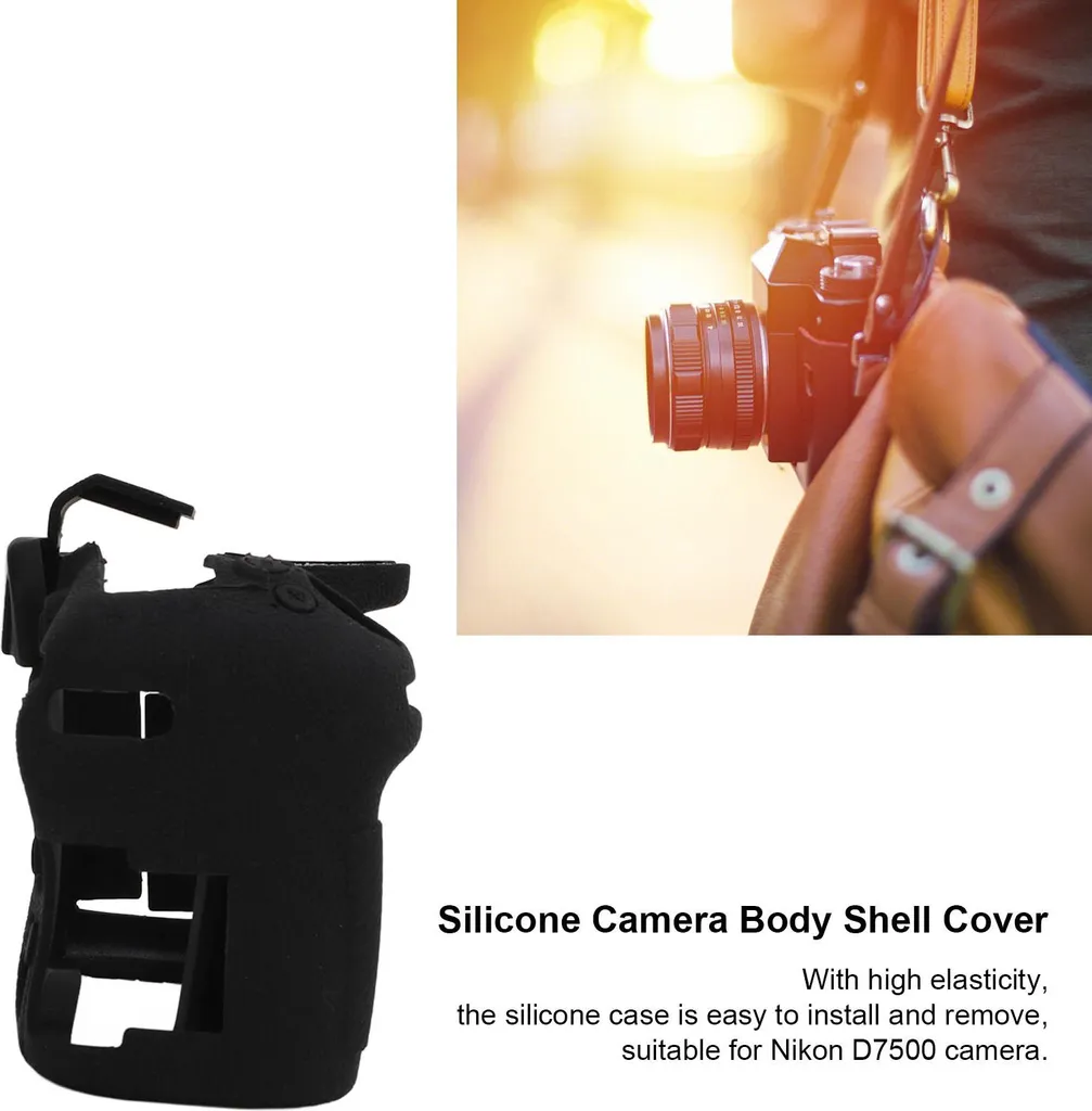 Protection Nikon D7500 silicone anti-dérapant avec surface texturée