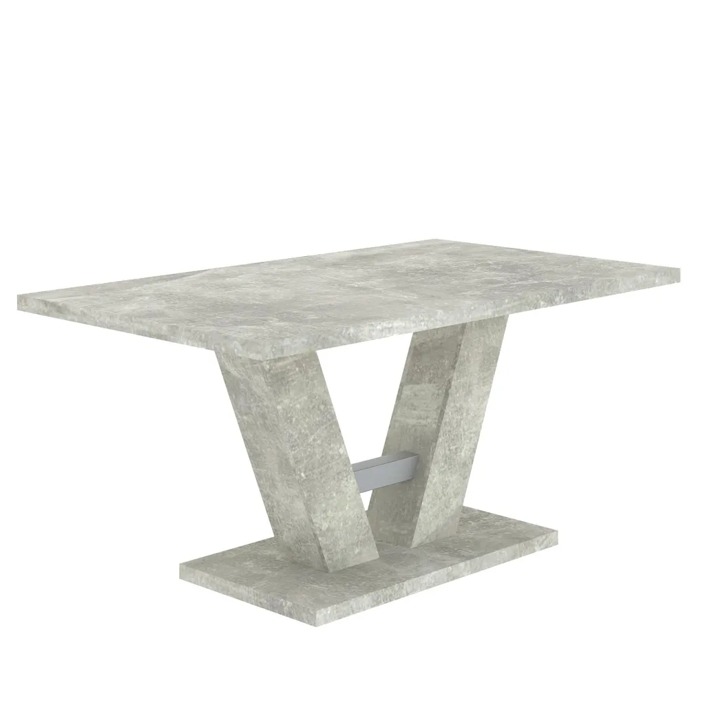 Table de salle à manger avec rallonge BEVERLY coloris gris béton