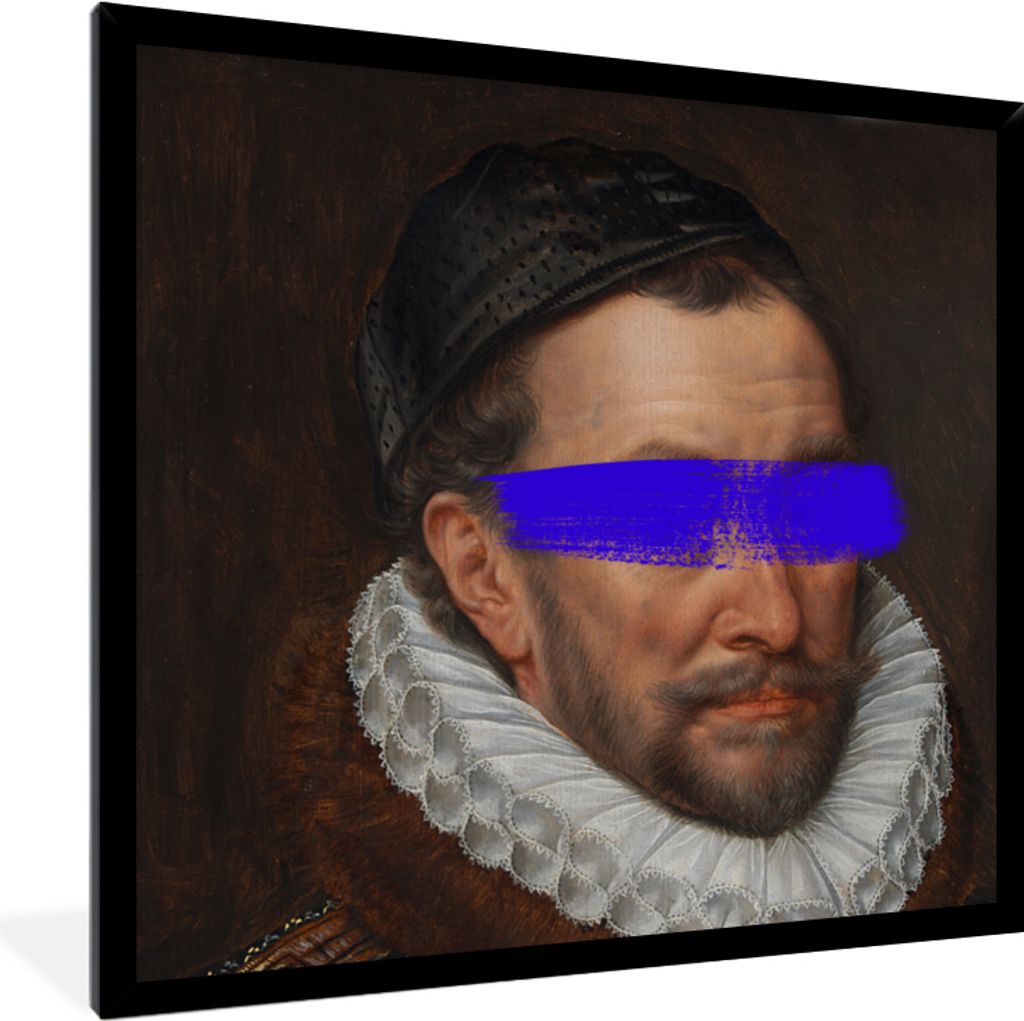 MuchoWow MuchoWow Gerahmtes Poster Wilhelm von Oranien - Kunst - Blau 40x40 cm - Poster mit zchwarzem Bilderrahmen - Mit Rahmen - Wanddekoratio...