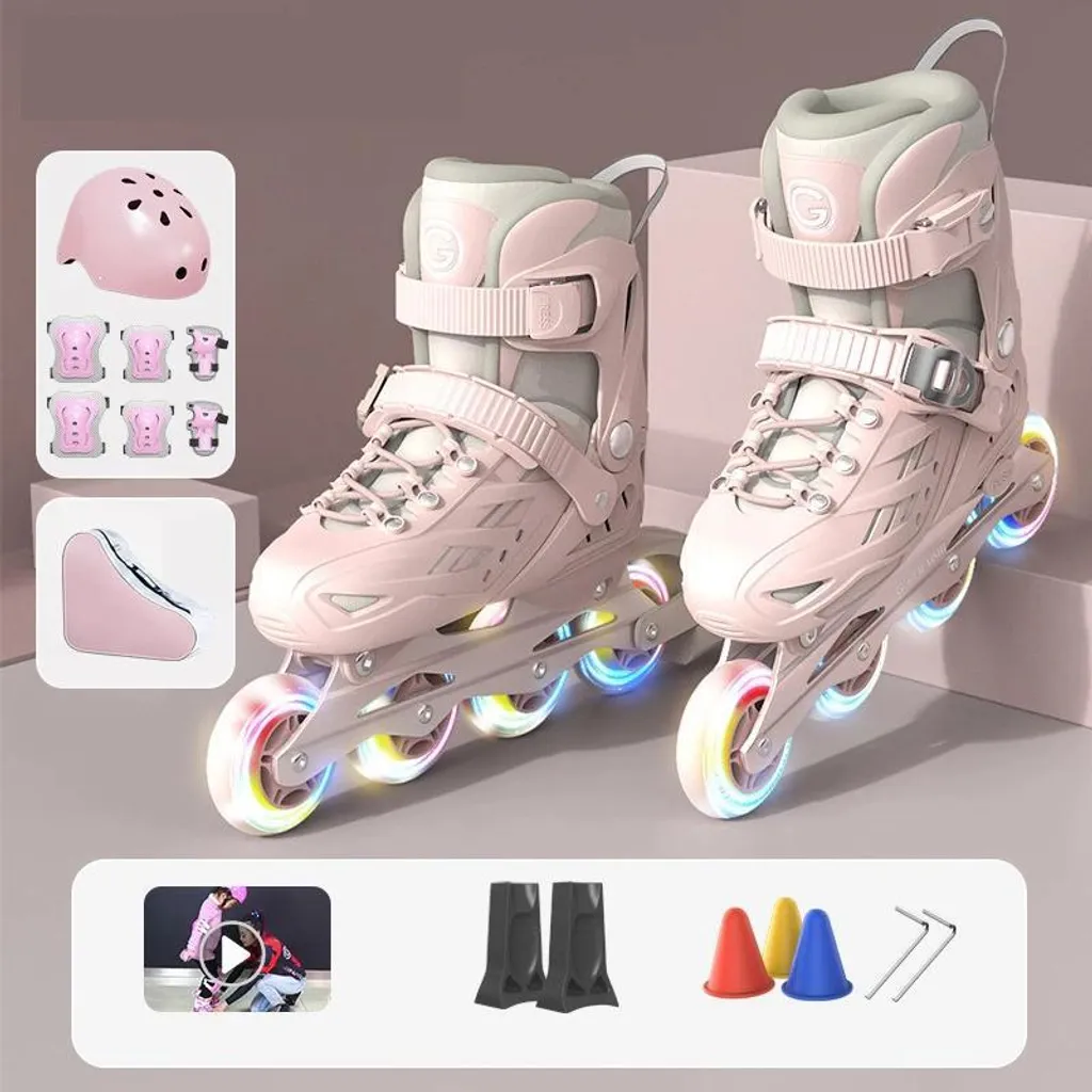 Roller Taille Réglable Rose avec Protection Complète - Taille S (27-30) - 2