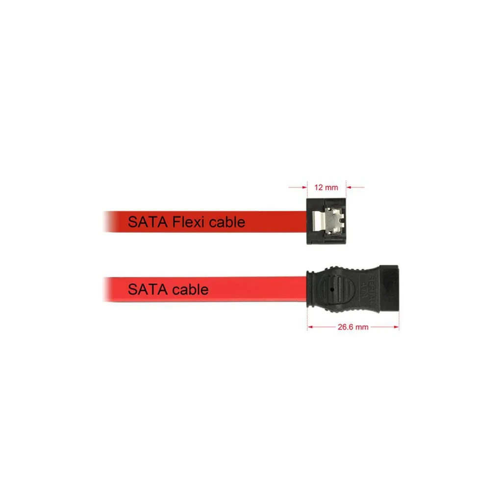 Câble SATA 3 pour mini PC et boîtier ITX Delock FLEXI rouge de 10cm - 2