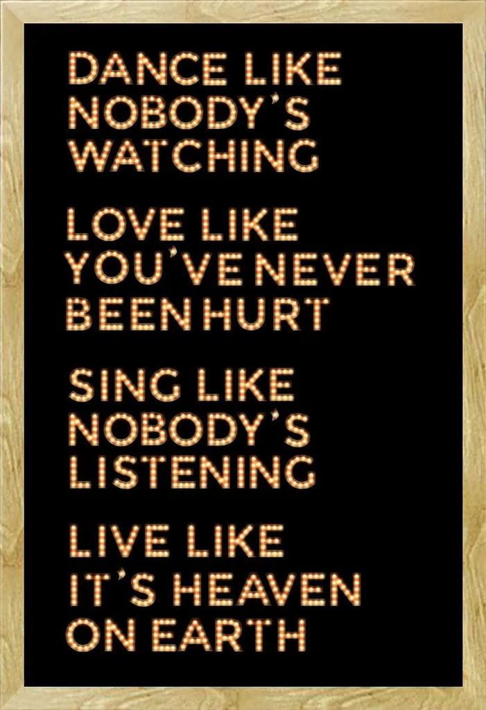 Motivational - Poster - Twain, Mark - Citazione: Danza + cornice rimovibile, Shinsuke® Maxi MDF faggio, disco acrilico