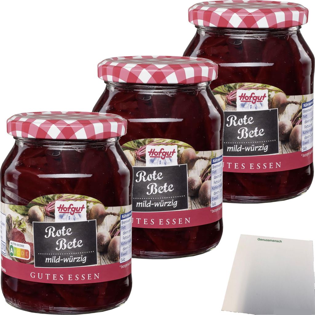 Hofgut Rote Bete Scheiben 3er Pack (3x370ml Glas) + usy Produktbild 