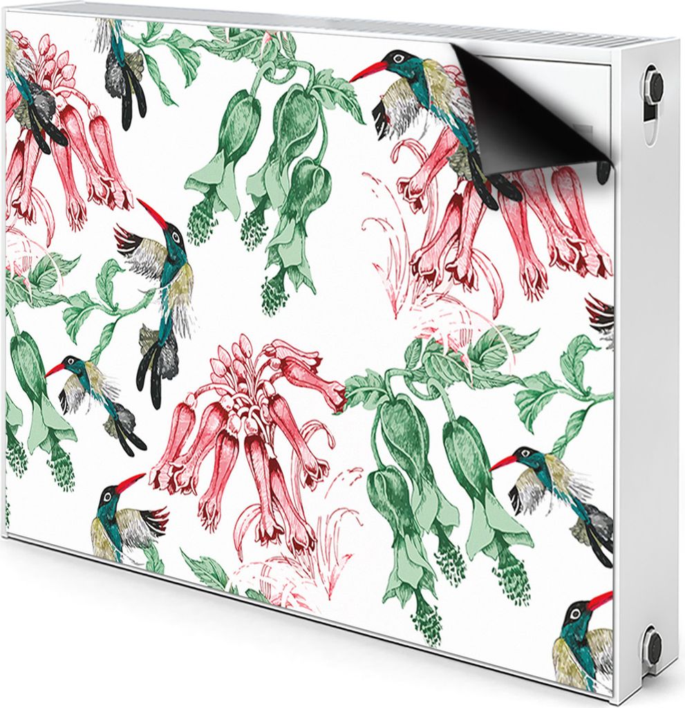 Magnet Radiator Magnet Mat Heizkörper Heizung Verkleidung Abdeckung 90x60 cm - Kräuter und Vögel
