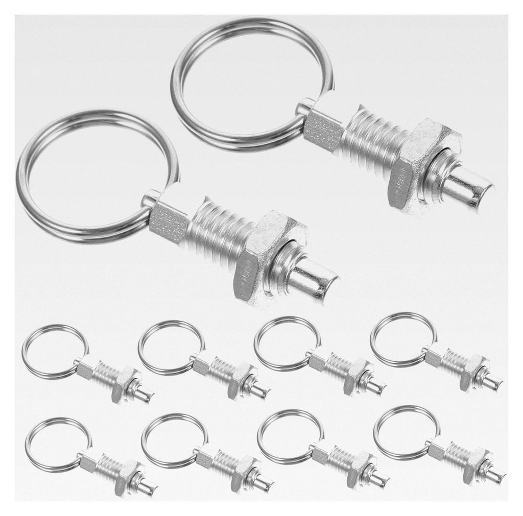 Selbstverriegelnder Rastbolzen aus Stahl 4X1.6X0.4 Zoll mit Federkolben und Zugring für Gewächshaus- und Gartenwerkzeuge