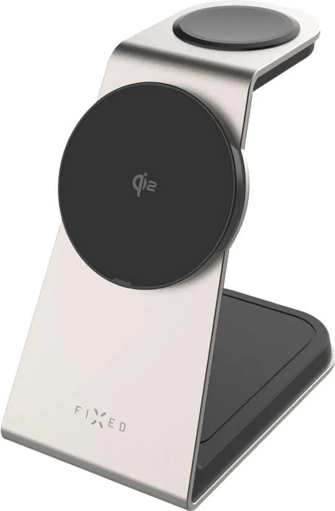 Chargeur MagSafe 15W Alu 2 Fixed : Triple Charge Rapide Q2i Titane-Noir