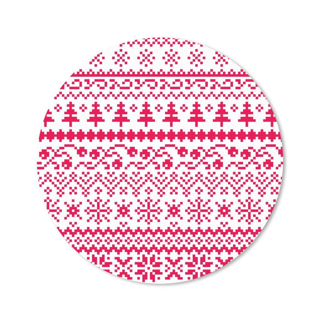 MuchoWow Mauspad Mousepad Weihnachten - Muster - Baum 30x30 cm - Mousepads - Maus Mat - Pad - Mausunterlage - Tischunterlage - Schreibtischmatten