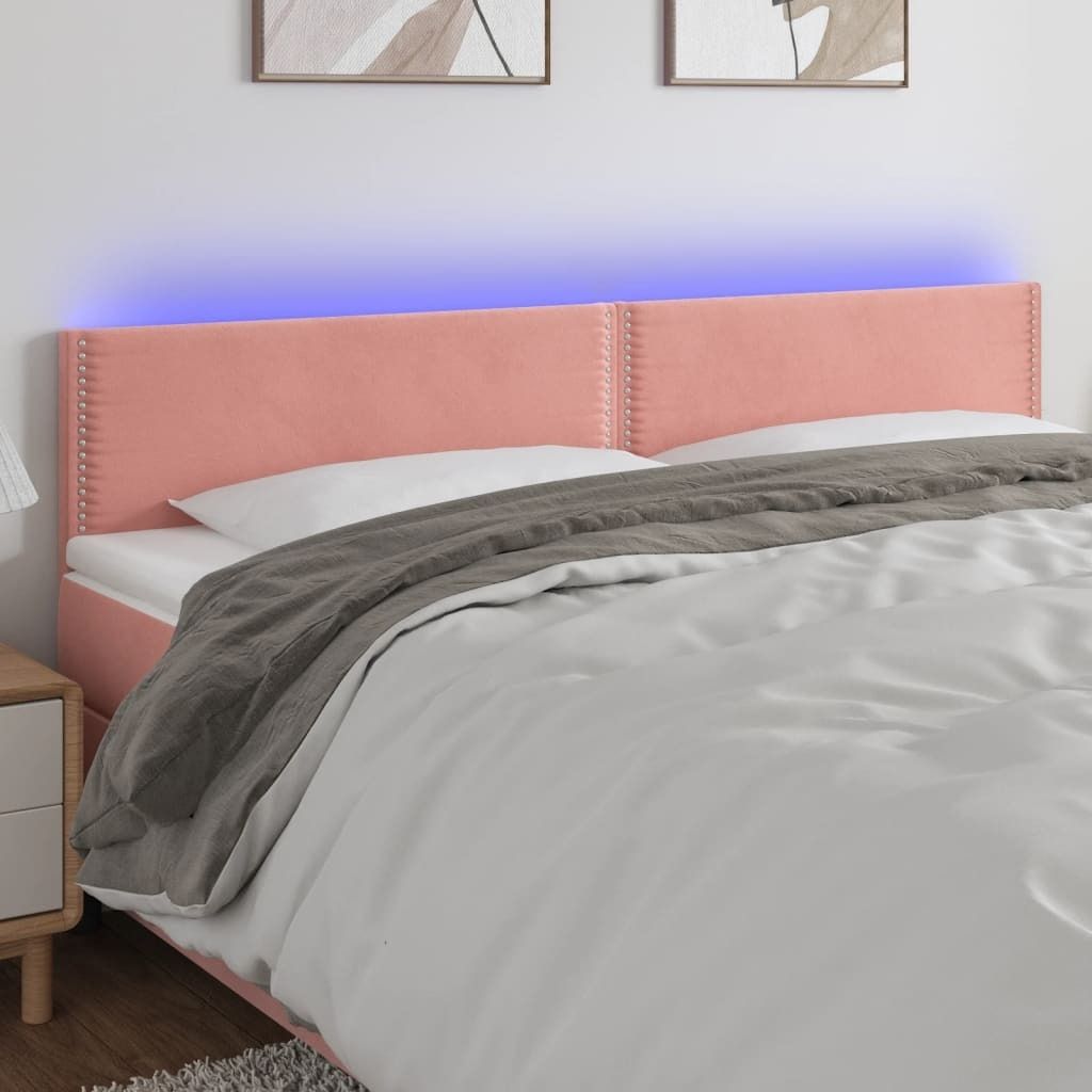 Maison Exclusive - LED Kopfteil Rosa 160x5x78/88 cm Samt