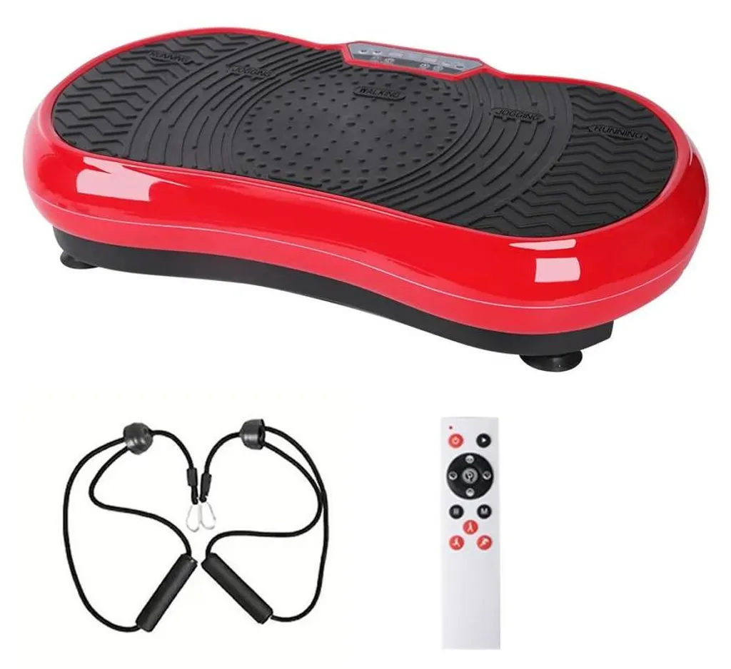 Plateforme vibrante rouge contre cellulite et jambes lourdes réglable