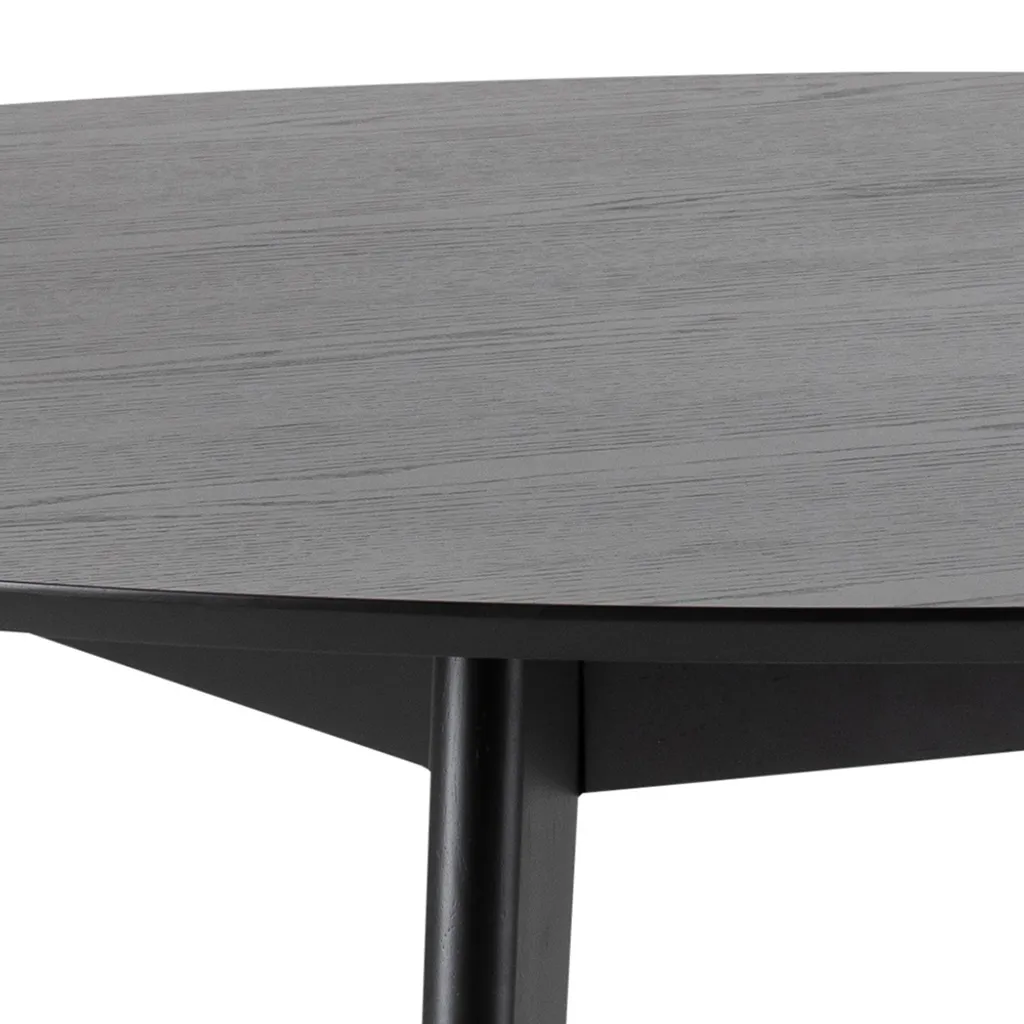 Table de salle à manger Roxby Ø140 cm noire en bois design scandinave - 4