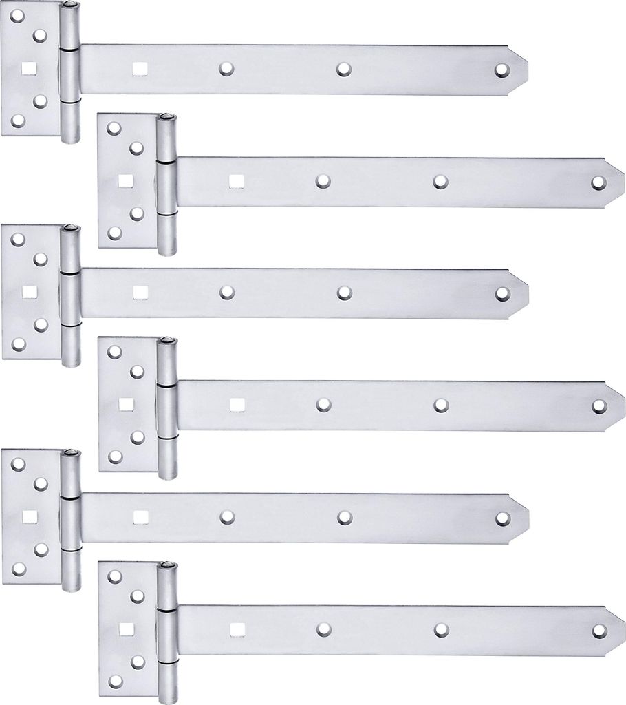 Alberts 846282 Kreuzgehänge, mit vernietetem Stift, Edelstahl, Band 292 x 34 mm, Scharnier 92 x 44 mm, 6er Set