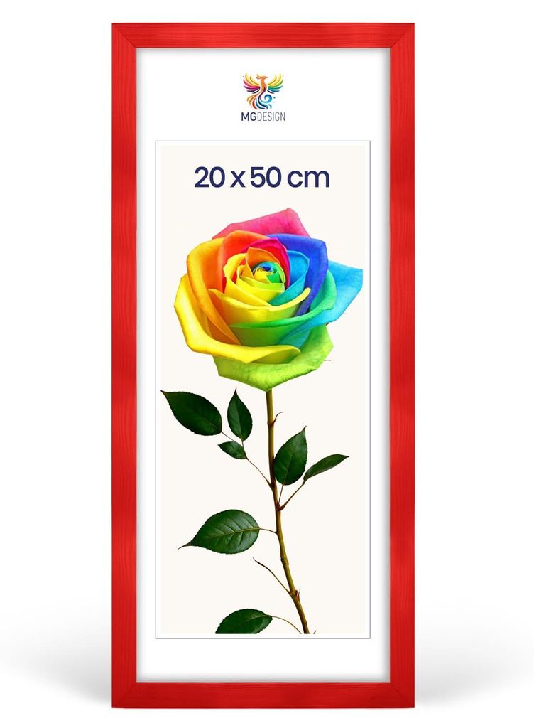 MG Design Bilderrahmen 20 x 50 cm - Posterrahmen mit Rot Produktbild 
