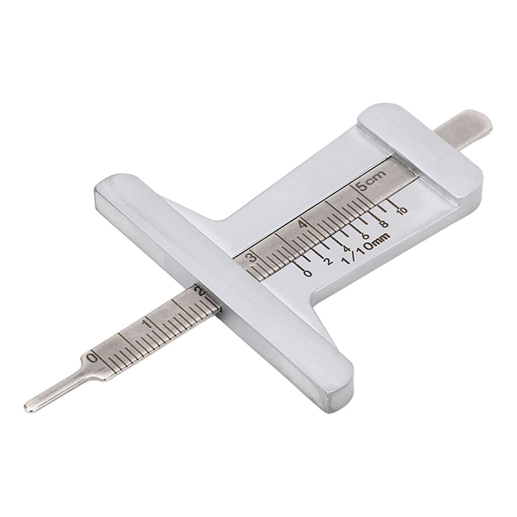0 bis 50 mm Reifengewindetiefenmesser, Edelstahl, tragbarer Tiefenmesser für Auto und Motorrad