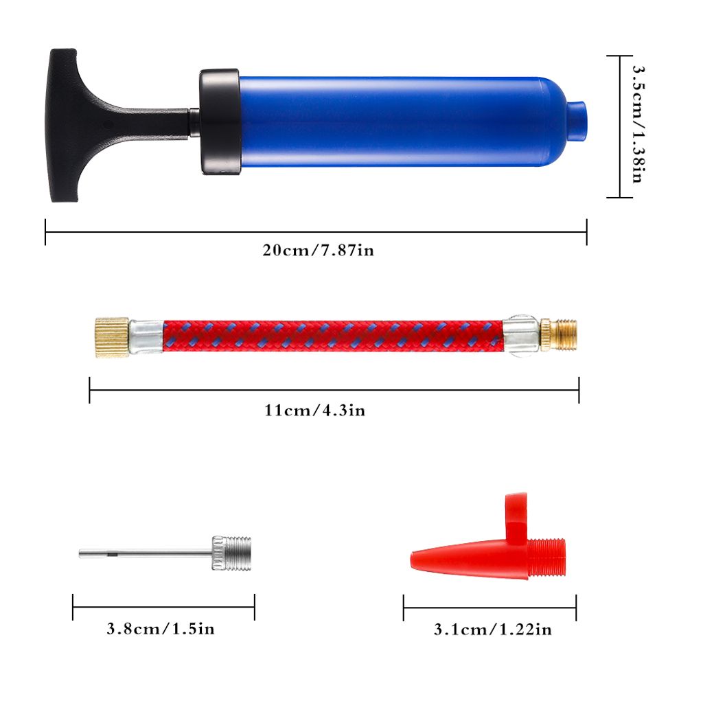 Ballpumpe mit flexiblem Schlauch für Ballventil Luftmatratzen und Schlauchboote 