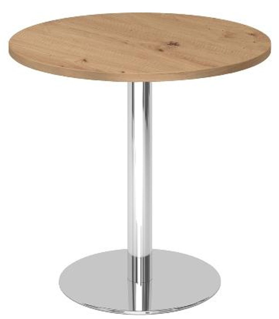 Bistro Tisch Beistelltisch Besprechungstisch 08 chrom 80 cm Durchmesser R = Asteiche