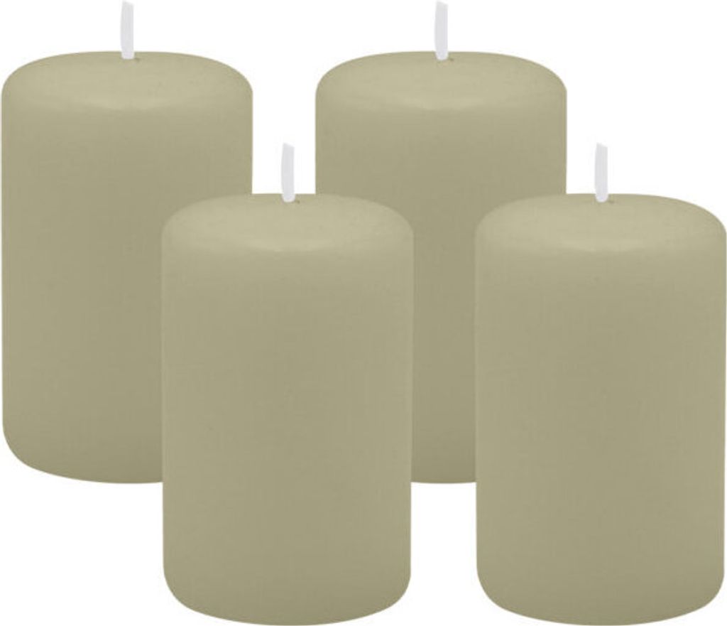 4er Set Adventskranzkerzen Antik Grün Ø 50 x 80 mm
