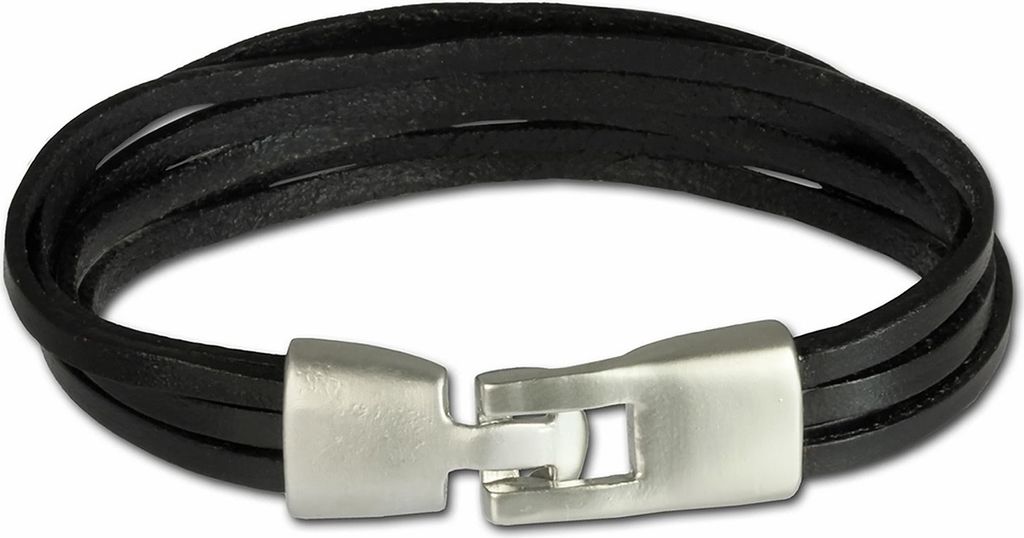 SilberDream Armband Leder -gegerbtes Rindsleder- Schmuck schwarz Herren LA4292S