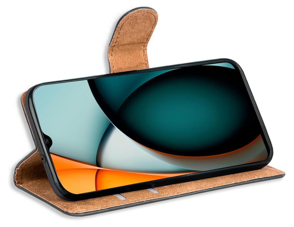 Case Collection Handyhülle Für Xiaomi Redmi A3 – Leder-Portemonnaie-Hülle Mit RFID-Schutz, Kartenfächern & Ständer