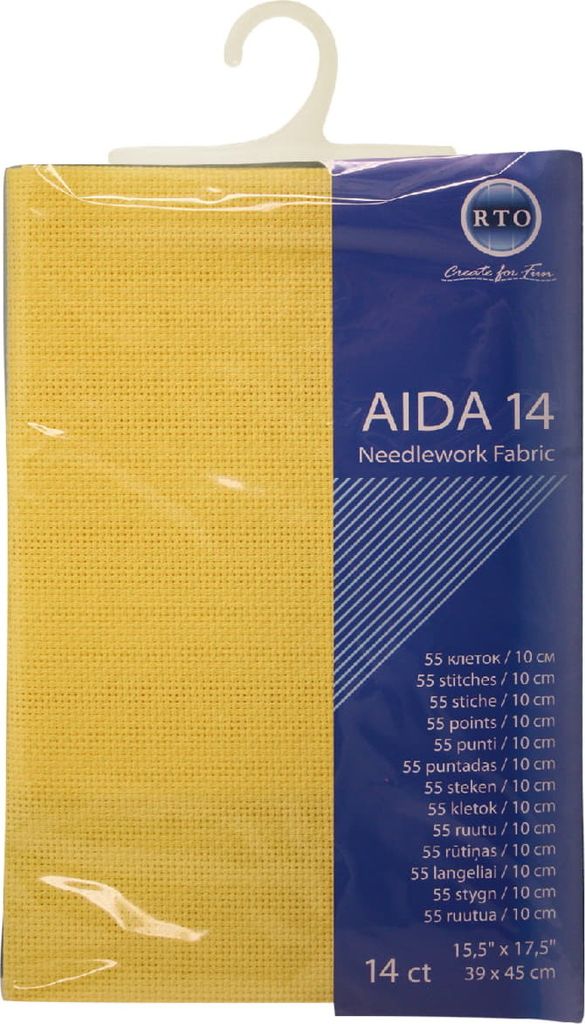 RTO Aida Zuschnitt, 14ct, gelb, 39x45cm