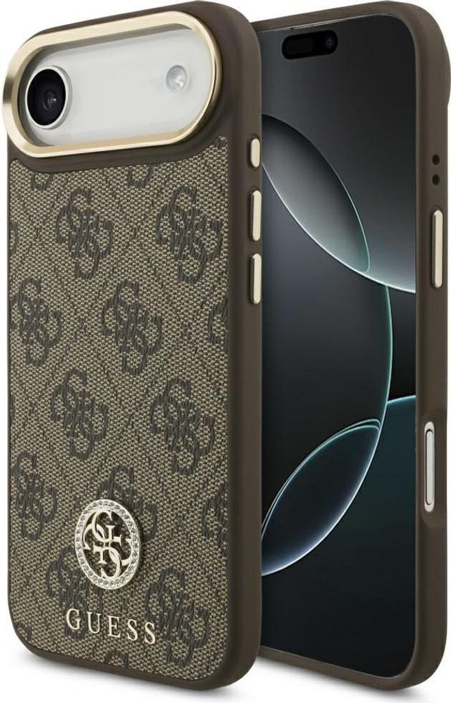 GUESS case passend für IPHONE 17 Air kompatibel mit MagSafe GUHMP17MP4GRMDEW (PU W/ 4G Strass Logo) brown