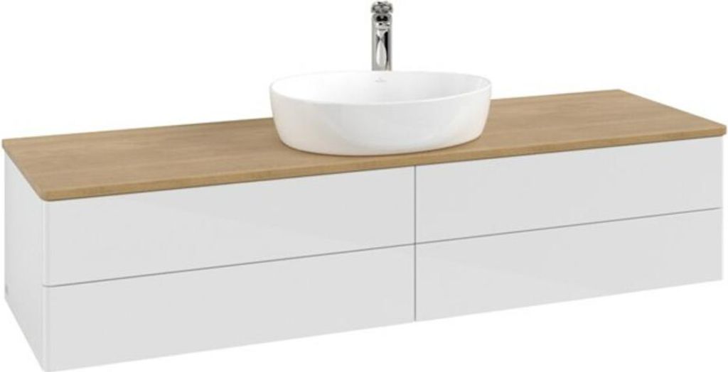 V&B Waschtischunterschrank ohne Frontstruktur -Beleuchtung Antao 160x50cm, HL, WBP hon. Oa, glo wh. Lac