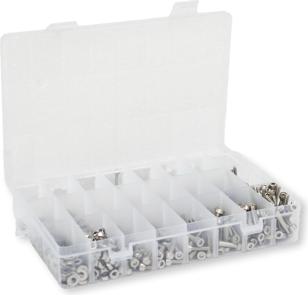 1080 Stück Schrauben Set M2 M3 M4 Edelstahl-Sechskopf-Knopf Schrauben Muttern und Unterlegscheiben Sortiment Kit Sechskantschrauben mit Aufbewahru...
