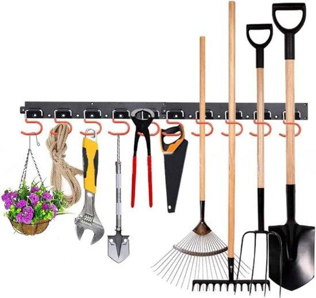 Garage-Türgreif Organizer für Werkzeuge, Wandmontage, 121 cm, orangefarben