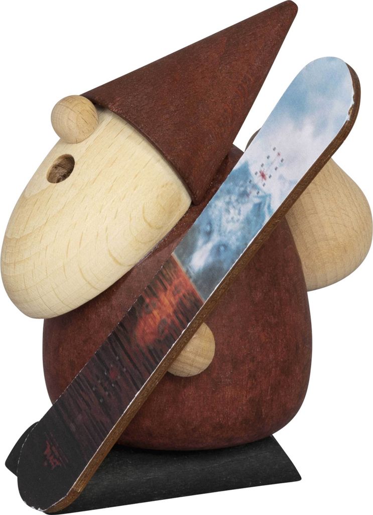 SAICO Räucherfigur Weihnachtsmann Snowboarder - für Räucherkerzen Größe M - weihnachtliche Dekoration