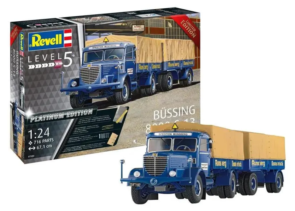 Maquette Büssing 8000 S13 avec remorque Pl. Ed à l'échelle 1/24