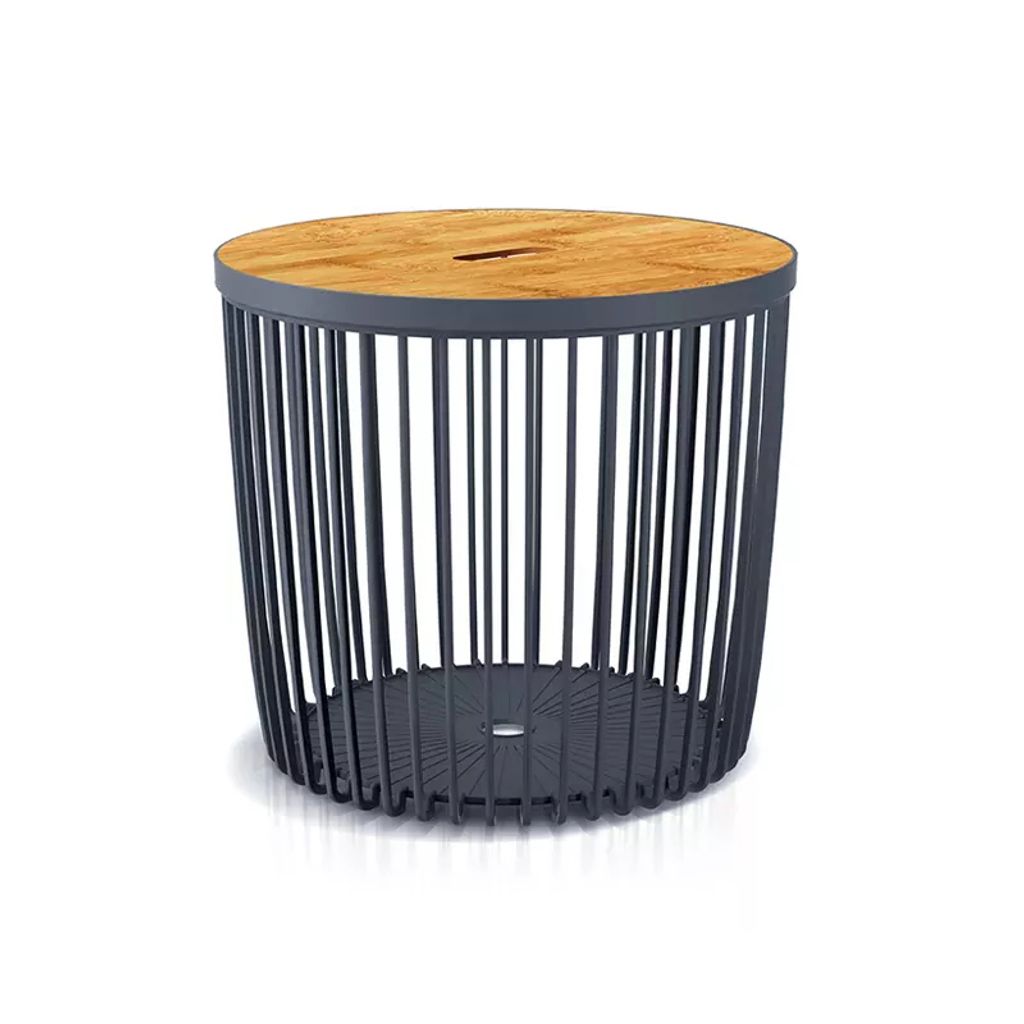 nabbi Universalkorb aus Kunststoff mit Bambusdeckel ICLU50T 50 l - Anthrazit