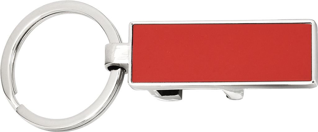 Metall-Schlüsselanhänger / mit Flaschenöffner / Farbe: rot