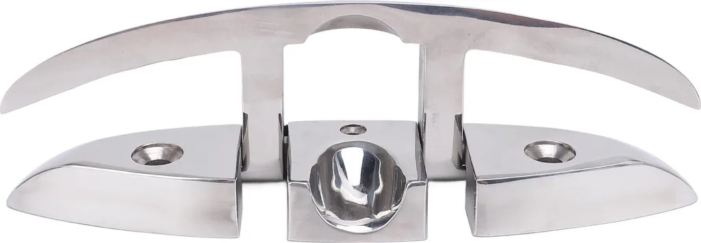 Taquet de pont pliable anti-trébuchement inox 316 pour amarrage sûr
