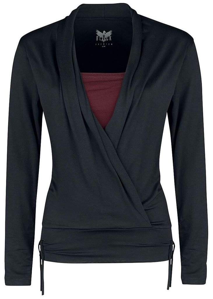 Black Premium by EMP Damen schwarzes Langarmshirt in Produktbild 